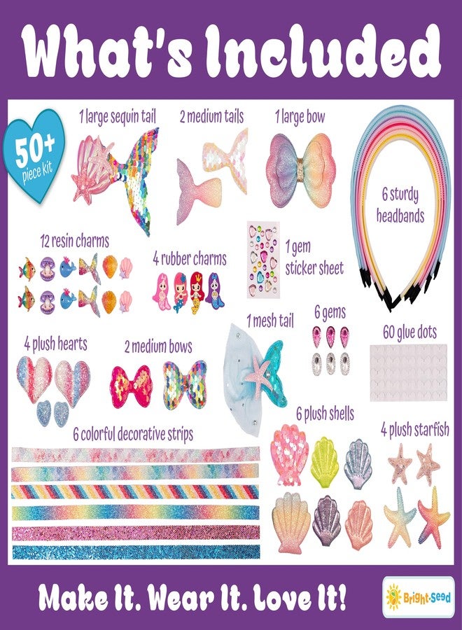 Bright Seed Headband Making Kit for Girls, Make Your Own Fashion Headband, Girl Accessories Ages 5-12, DIY Arts & Crafts, DIY Hair Accessories Set, Birthday Gifts for Girls 5 6 7+ Years Old, Gift Ideas Mermaid - Image 2